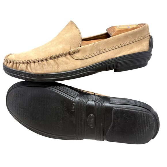 Brooks Brothers Mens Taupe Nubuck Moc Toe Slip On Casual Loafers - Picture 9 of 11